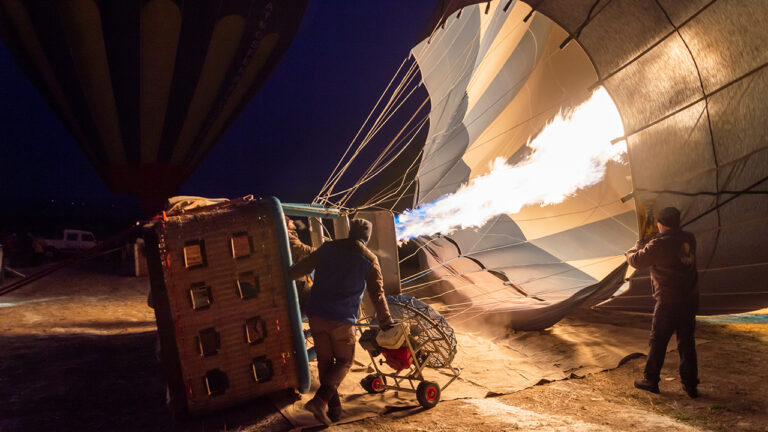 Cappadocia: Hot Air Balloon Being Prepared For a Ride